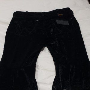 Women's Black Velvet Wrangler Flare pants